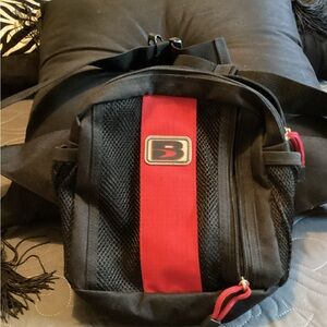Vintage red and black canvas Fanny pack camera bag,Reduced